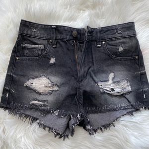 Retro High Waist Jean Shorts